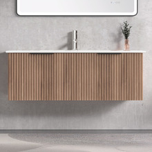 Reedon 1200mm Woodgrain Wall Hung Single Vanity with Ceramic Countertop